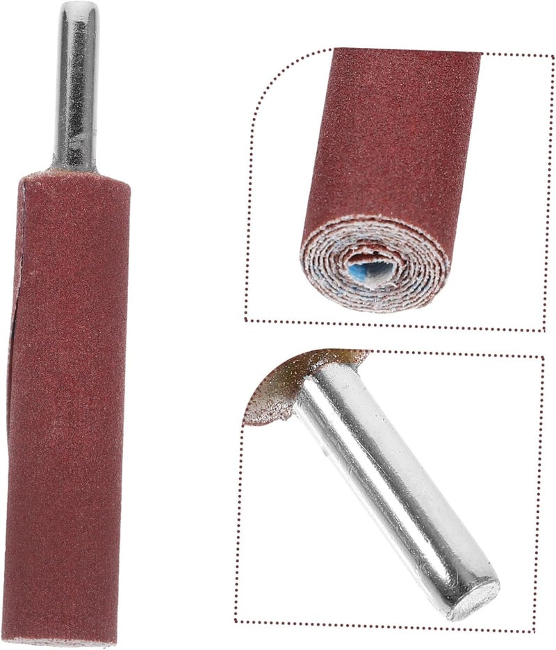 Uonlytech Sanding Drum Kit 4Pcs 6Mm Shank Cylindrical Cloth Grinding Heads with 80 and 240 Grit Sanding Bands for Rotary Tool Polishing and Precision Finishing - Image 2